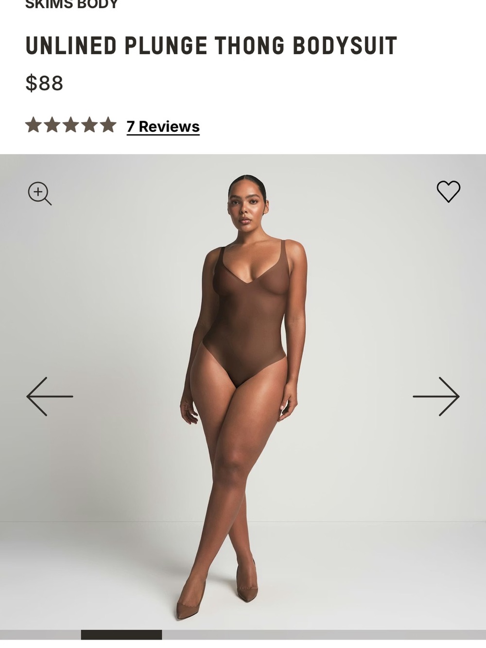 Unlined Plunge Thong Bodysuit in Brown